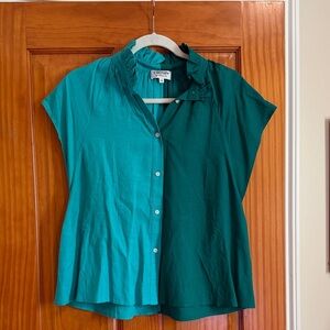 CROSBY by Mollie Burch Teal and Emerald Blouse